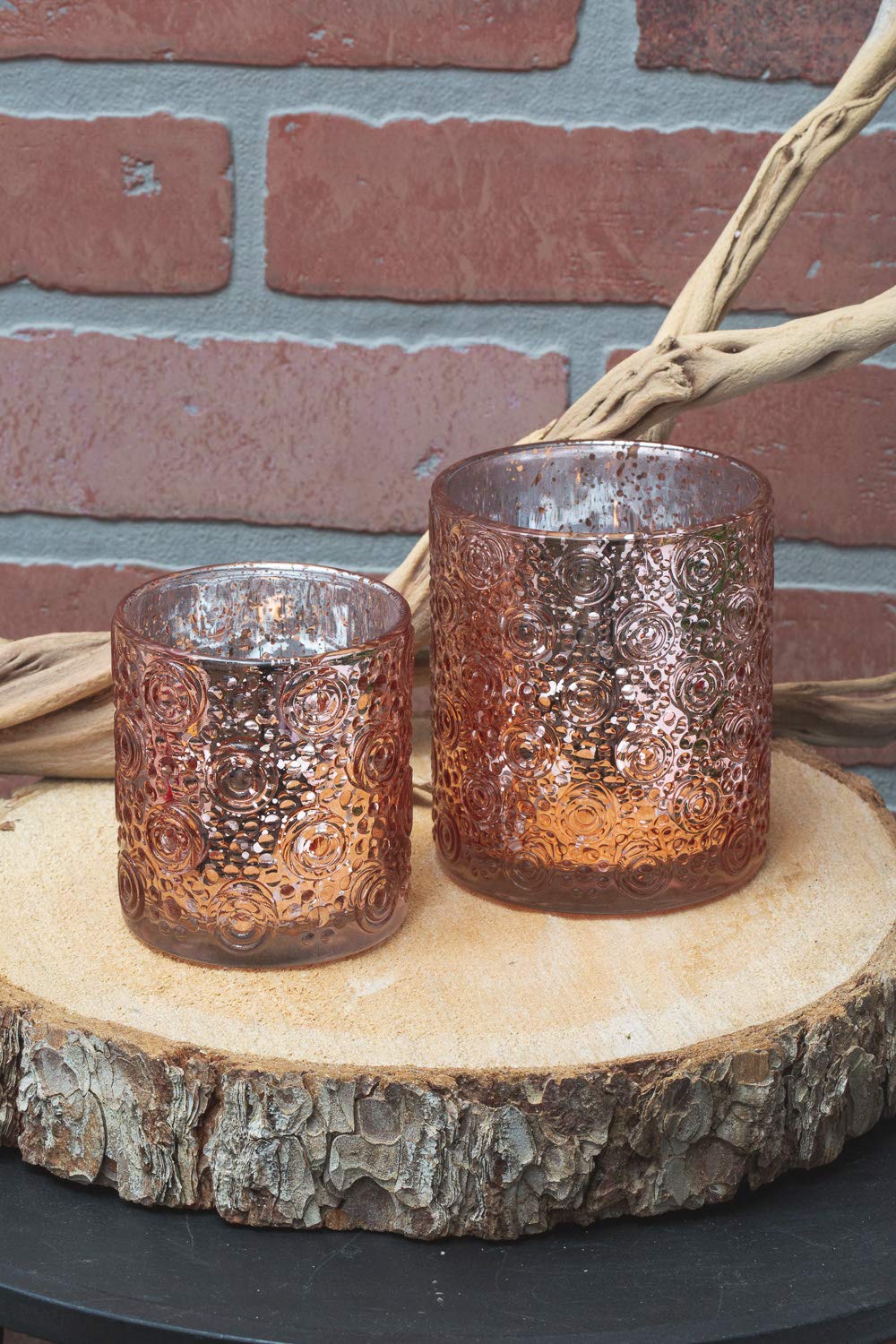 Richland Nadine Candle Holder Rose Gold Mercury Small Set of 36 - Image 4