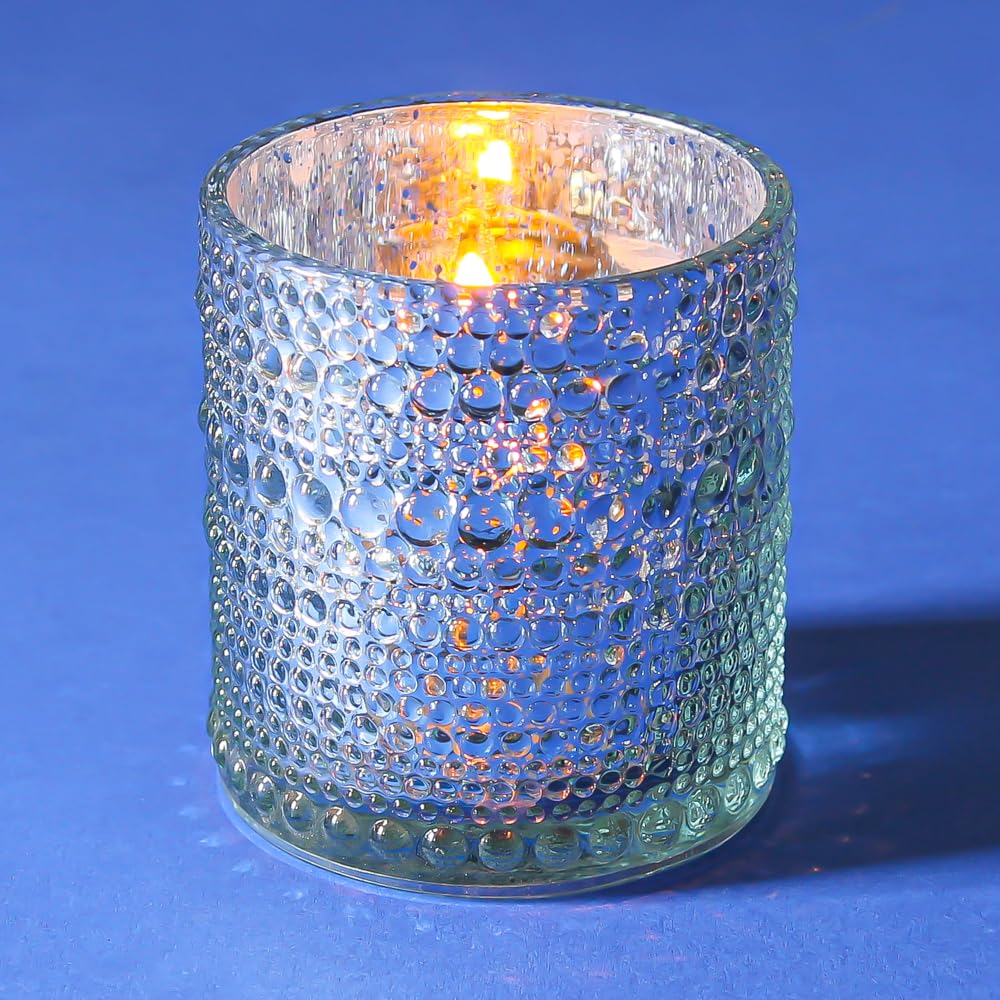 Richland Pearly Candle Holders Mercury Small Silver Set of 6 - Image 4